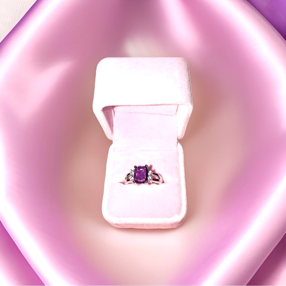 🌷Pretty Purple Zircon Unisex Ring Size 10
